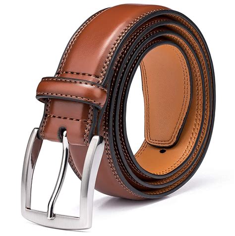 men's brown belt with design